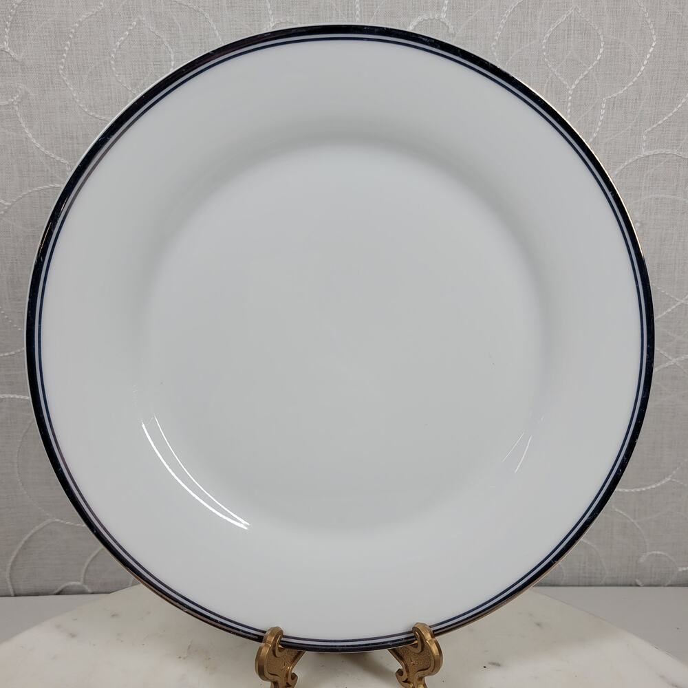 Williams Sonoma‎ Open Kitchen Plate 9" Blue Gold Porcelain 2-Pc Dinnerware